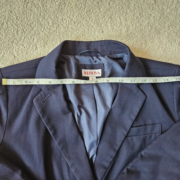 Navy Blazer with Shoulder Pads - Picture 4 of 10